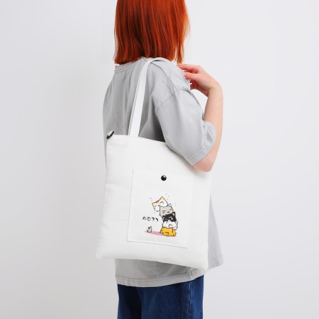 Шопер на молнии, цвет белый-7