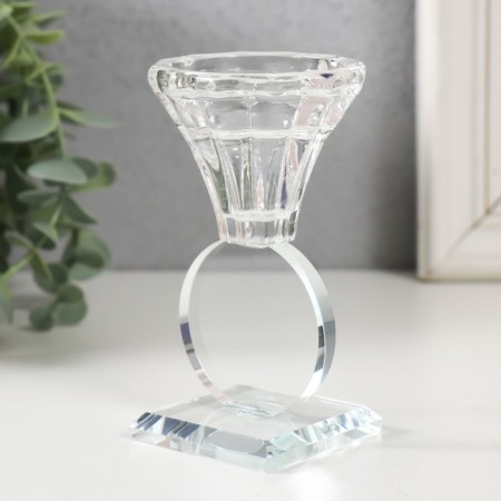 Glass of Glass for 1 candle "Bud on a circle" d = 2 and 3.5cm 6x6x11 cm-3