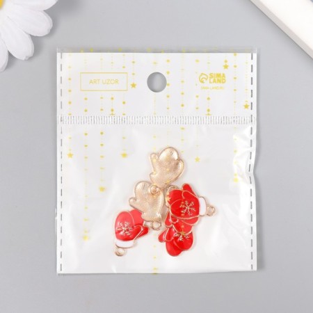 Decor for creativity Metal "mittens" enamel 2x1.5 cm-4