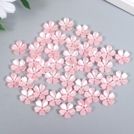 Beads for creativity plastic "Flower Pearl" set 40 pcs pink 1.5x1.5 cm-2