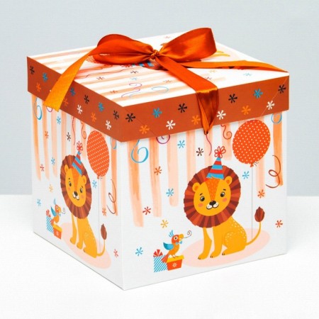 Self -assembly box "Children's" lion 15x15x15 cm