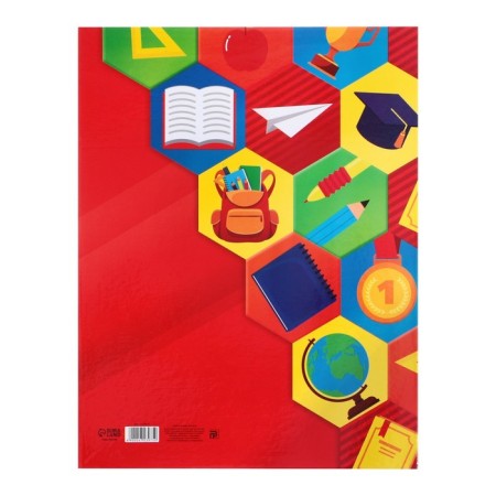 School folder on the rings "Portfolio of an elementary school student", without separators, 24.5 x 32 cm.-4