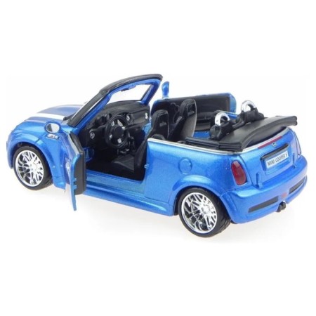 BBURAGO Mini Cooper S Cabriolet, Die-Cast, 1:32 machine, blue with print-2
