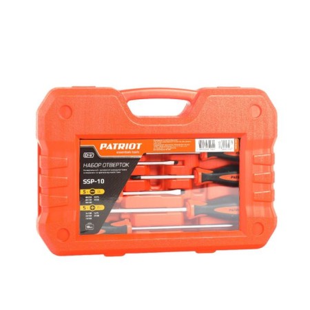 Set of screwdrivers Patriot SSP-10, CR-V, plastic case, 10 items