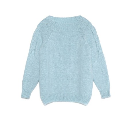 Female jumper from voluminous yarn CONTE Elegant, size XS, Pastel Blue color-2