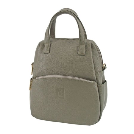 Female-rugboat bag, artificial leather, olive 18x10x27 cm