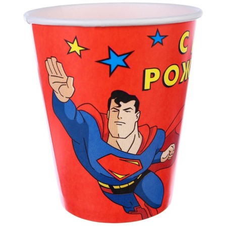 Paper glass "Happy Birthday!", 250 ml, superheroes-3