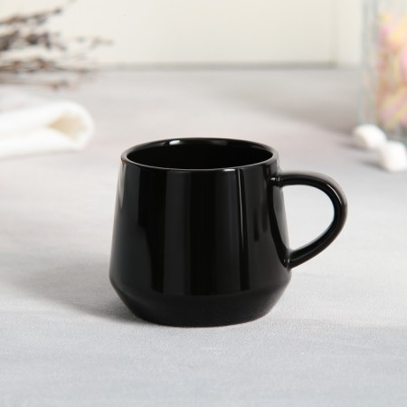 Tea couple ceramic "art", mug 130 ml, saucer 11x14.5 cm, black color-5