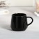 Tea couple ceramic "art", mug 130 ml, saucer 11x14.5 cm, black color
