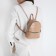 Open-ryczak-mini made of artificial leather with a zipper, powder color