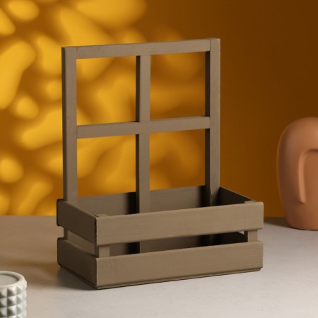Wooden Kashpo 24 × 14 × 30 cm "Window flowerbed", with a pen, brown give beautifully