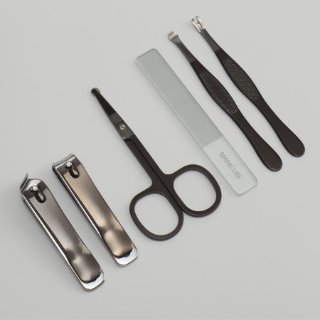 Manicure set, 6 items, in case, orange/black color-3