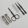 Manicure set, 6 items, in case, orange/black color