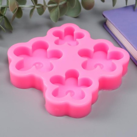 Mold Silicon "Small flowers" 4 objects 10x10x1.5 cm-1