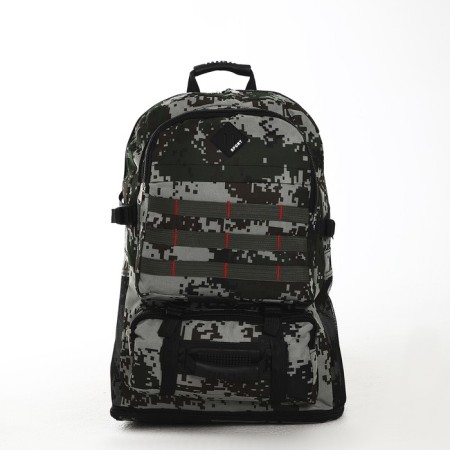 Tourist backpack on lightning, with an increase, 4 outer pockets, green color-2