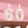 Candle in the cake jubilee "line" (set 2 in 1), number 60, pearl, 6.5 cm