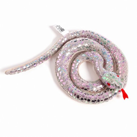 Soft toy "Snake", 15 cm, silver color-5