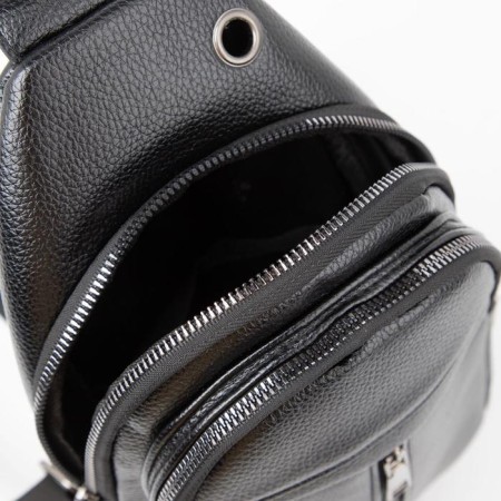 Sling bag, artificial leather, black color-3