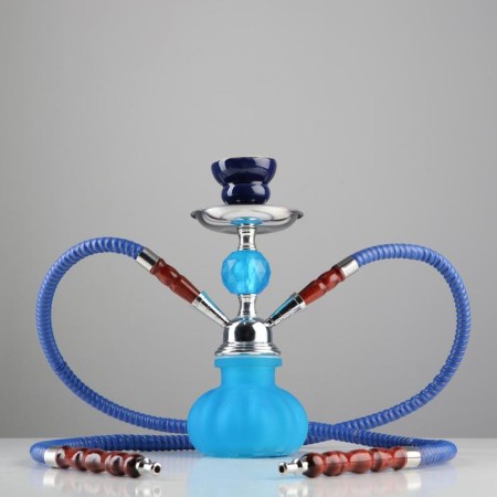 Hookah "Fujira", 25 cm, 2 tubes, blue