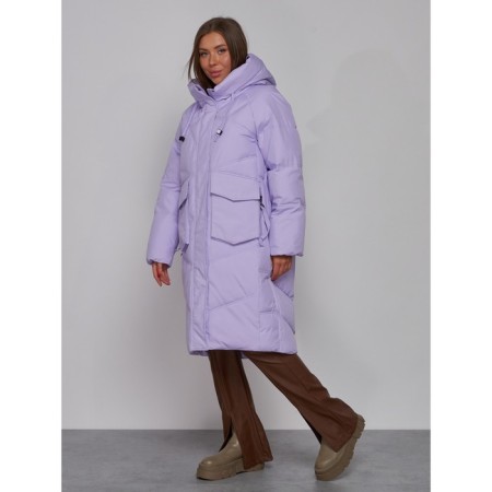 Coat insulated winter female, size 46, purple color-1