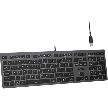Keyboard A4Tech FSTYLER FX60H Gray USB Slim Led (FX60H GREY/White)-8