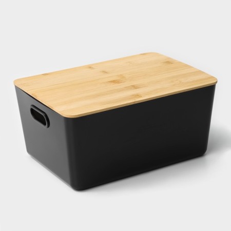 Storage container with lid laconicism lid, 31.5 × 22 × 15 cm, black color-2