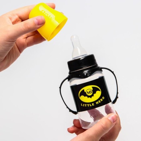 Little Hero feeding bottle, classic throat, 0 months, 150 ml., Cylinder, with handles-6