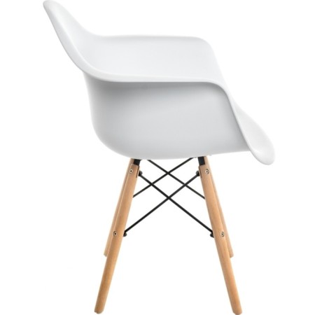 Plastic stool Ron Massive Buk/Metal/Plastic, Natural/White 62x64x81.5 cm-3