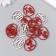 Decor "HB" on adhesive base, red color 3 × 2.5 cm (set 12 pcs)