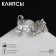 Clips "Ballerina", white color in silver