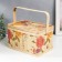 Bamboo box "Garden with peonies" rectangular, with handles 16x18x28 cm