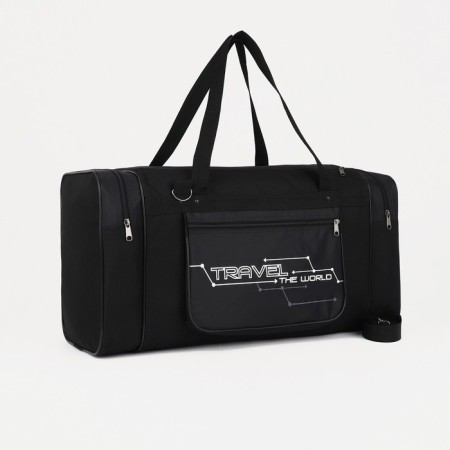Road bag on lightning, 3 external pockets, a long belt, black color