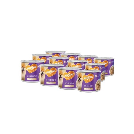 Wet food "Mnyams" "Beautiful Wool" for dogs, a paste of lamb, 200 g-3