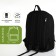 Young backpack from textiles on lightning, 4 pockets, black color