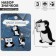 Set of badges (3 pcs.) “Comics” with animals, black and white color in ferrous metal