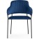 STULL OF THE METALLARCASE INKLE Metal/velor, black/blue 57x56x82 cm