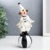 Polystone souvenir "Clown in a cap on a ball" Black and white with gold 18x5x7.5 cm