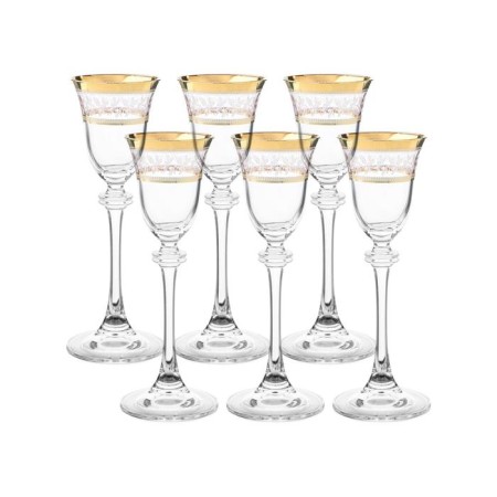 A set of glasses for vodka/ASIO liqueur, Panto Gold decor, 60 ml x 6 pcs.-1