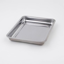 Stainless steel tray, 39.5 × 29.5 cm, thickness 1 mm, silver color