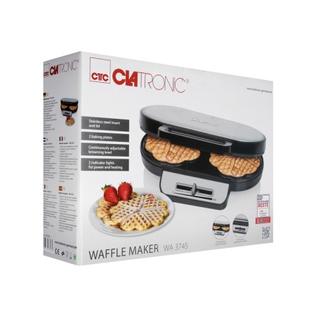 Electric Wafer Clatronic Wa 3745, 1200 W, Belgian waffles, silver-3