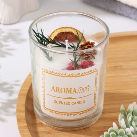 Aromatic candle "AROMA Art", porage samba, round, 8x10.5 cm-1