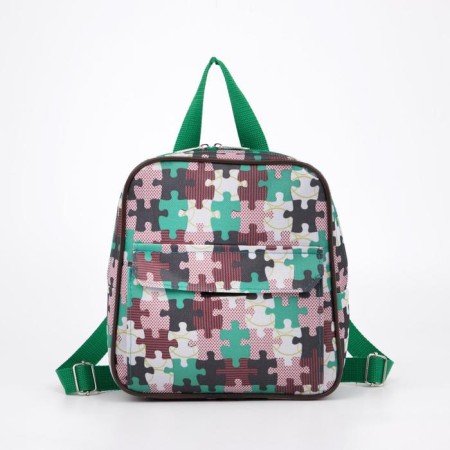Baby backpack on lightning, external pocket, green color-2