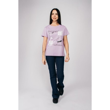 Women's T -shirt Let’s Go, size 44, lilac color