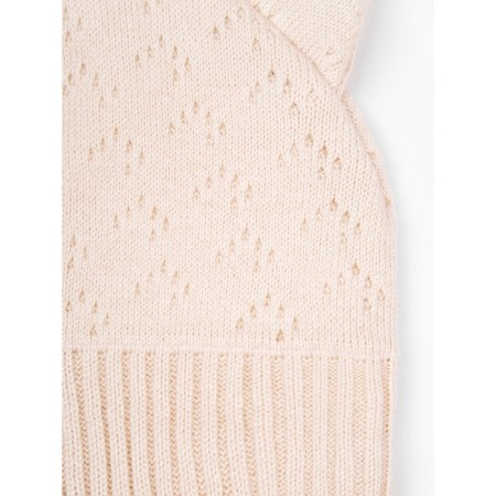 A cap on ties with ears Children's Amarobaby Pure Love Kitten, with a lining, size 46-48 cm, milk color-2