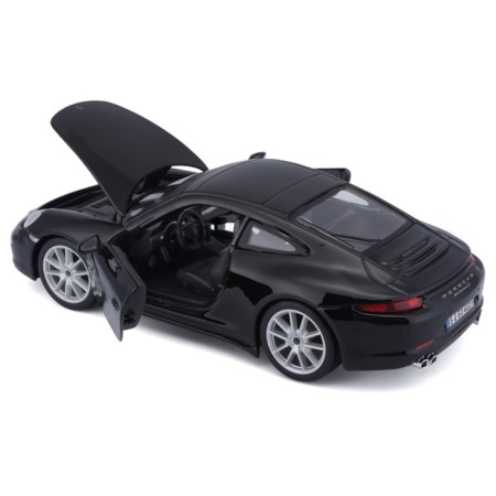 BBURAGO Porsche 911 Carrera S, Die-Cast, 1:24, opening doors, black color-6
