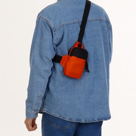 Slong bag from textiles, orange color-5