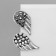 Earrings "Wings" angel, gray color in black silver