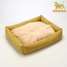 An animals bed, 60*50*15 cm, martial, synthetic winterizer, temptation. Fur, mustard