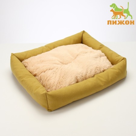 An animals bed, 60*50*15 cm, martial, synthetic winterizer, temptation. Fur, mustard