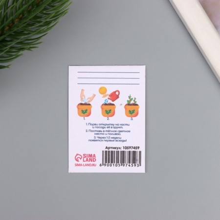 A postcard with the seeds "grow yourself" "Be happy!" 5*7cm-2